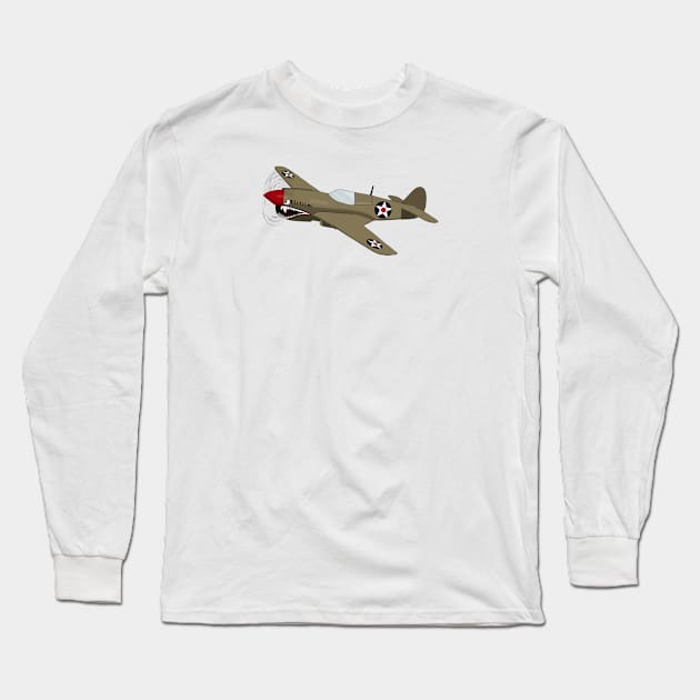 Flying Tiger (Small Design) Long Sleeve T-Shirt by Aeriskate